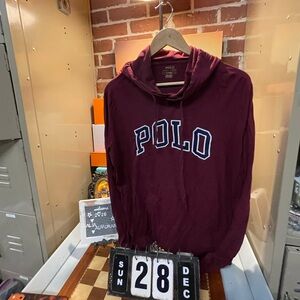 Polo Ralph Lauren Men's Burgundy and Red Hoodie